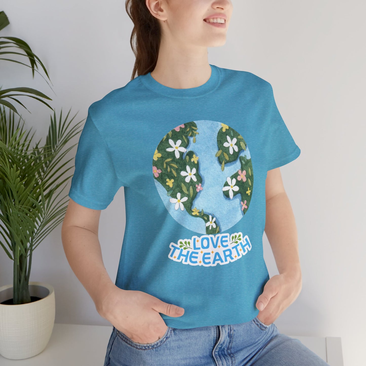 Love The Earth Floral Globe Tee — Eco-Friendly Earth Day T-Shirt