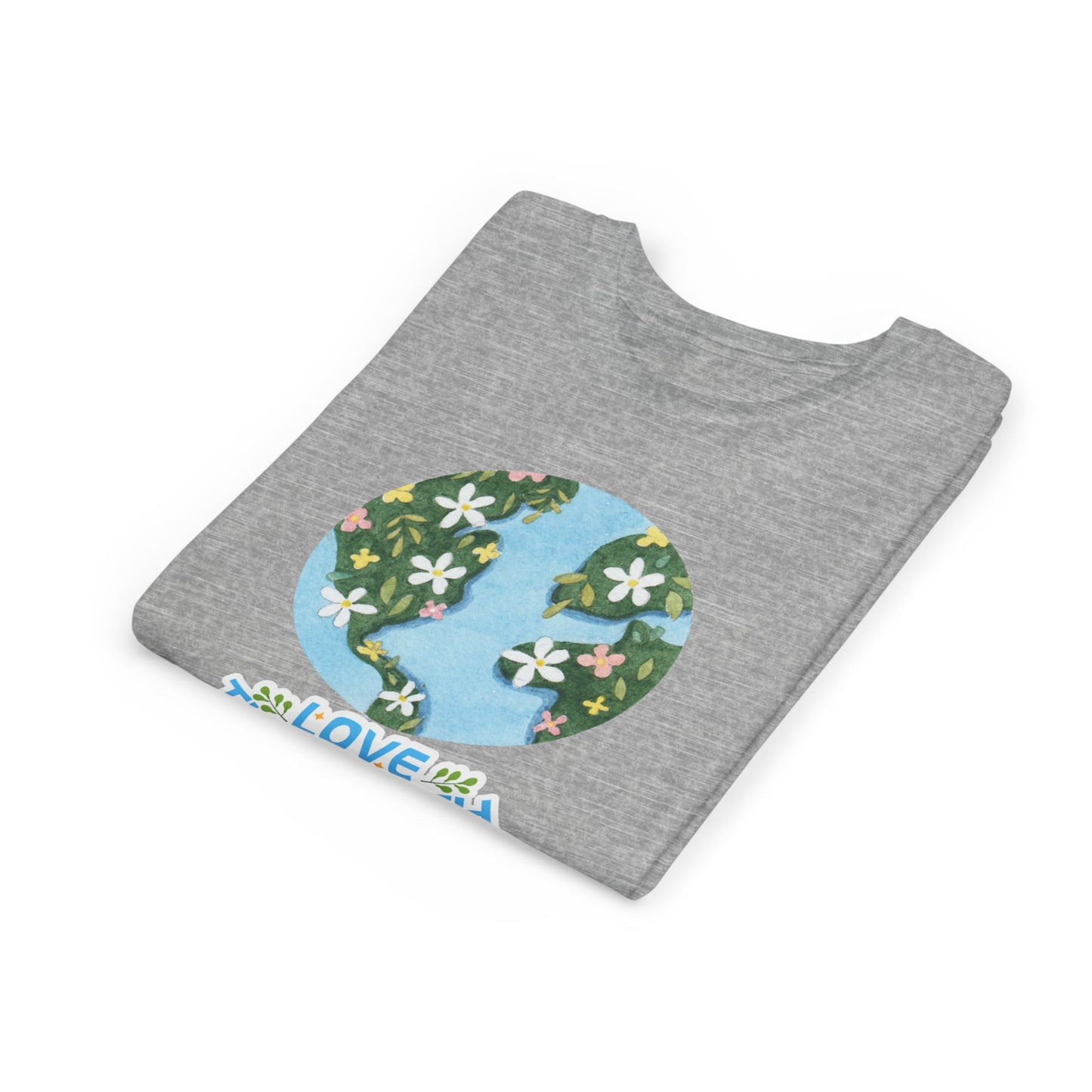 Youth Tee — Love the Earth- Floral Globe Eco Shirt