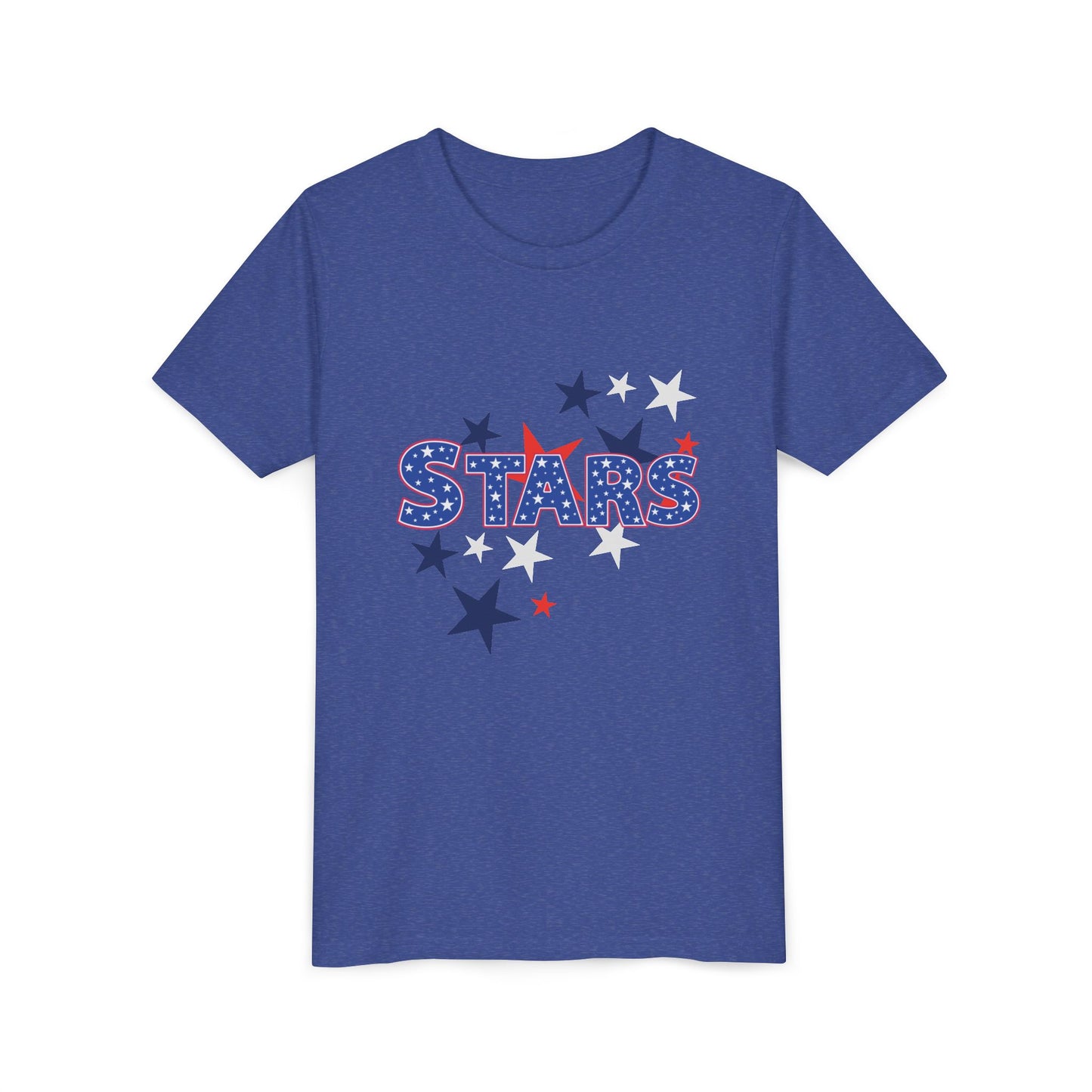 4th July -Youth Stars Tee - Patriotic Red White Blue Kids Shirt