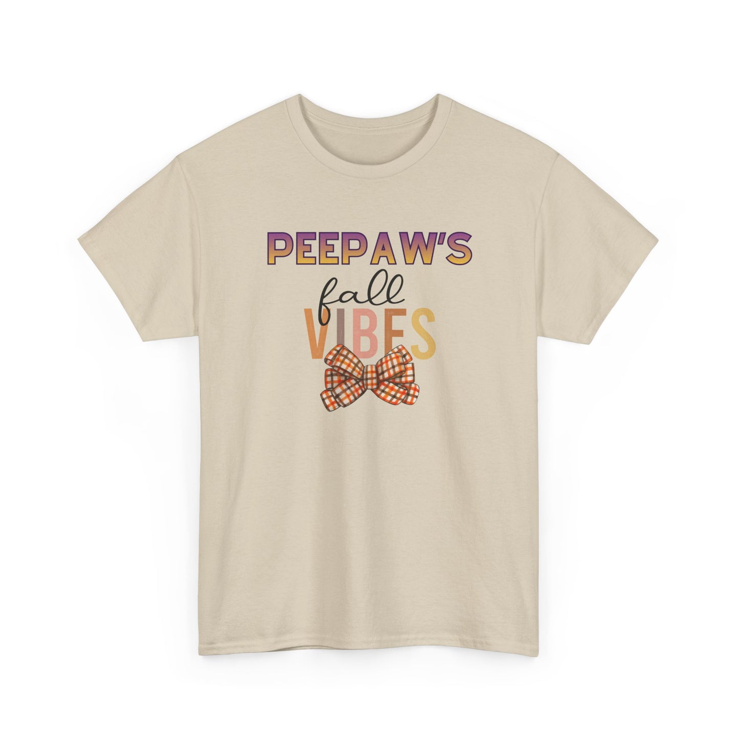 Pepaw's Fall Vibes T-Shirt — Grandpa Autumn Plaid Bow Tee