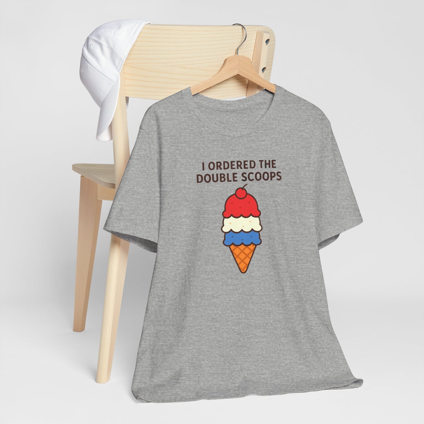 I Ordered the Double Scoops -American Patriotic -Twin Mom -Ice Cream Tee