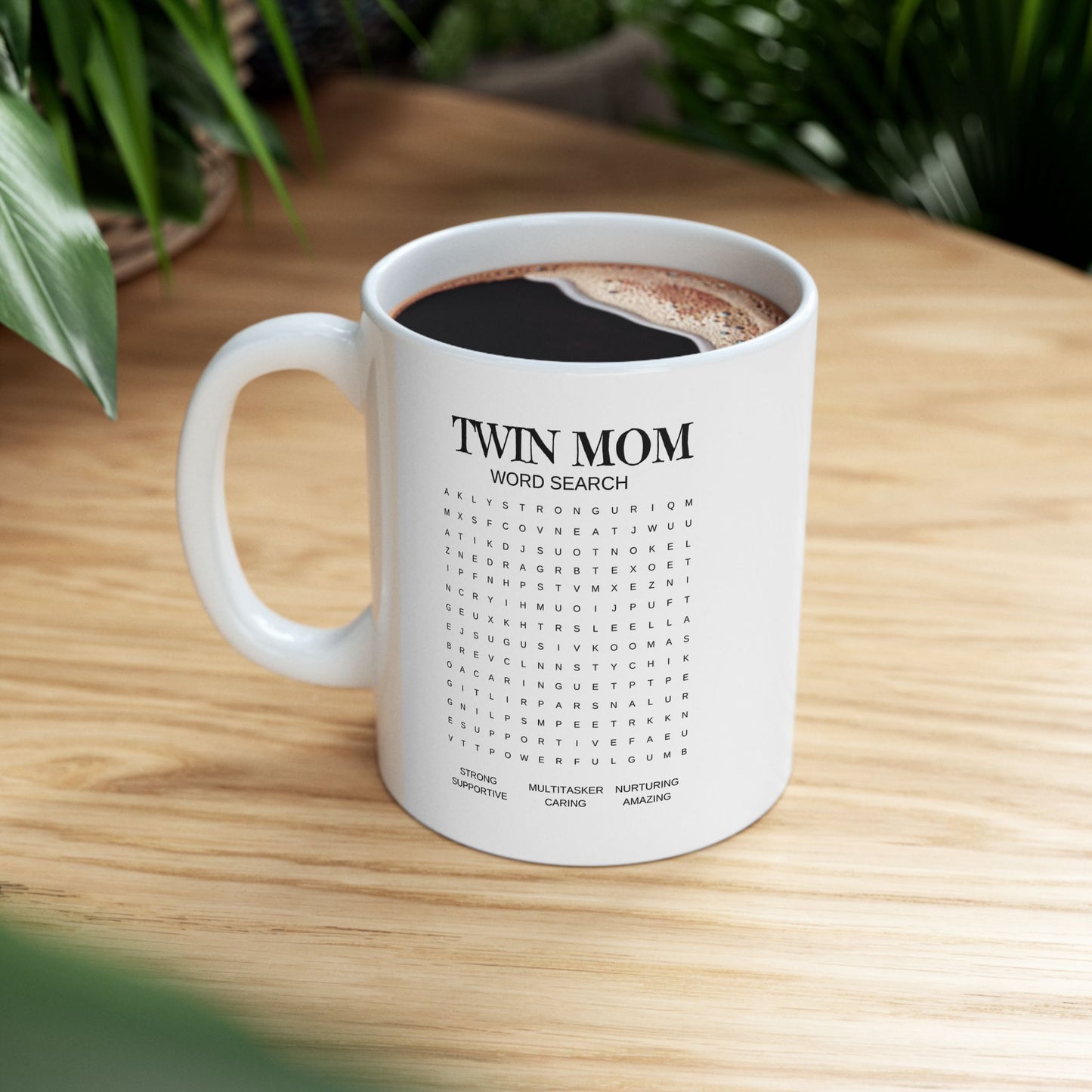 Twin Moms Word search Ceramic Mug