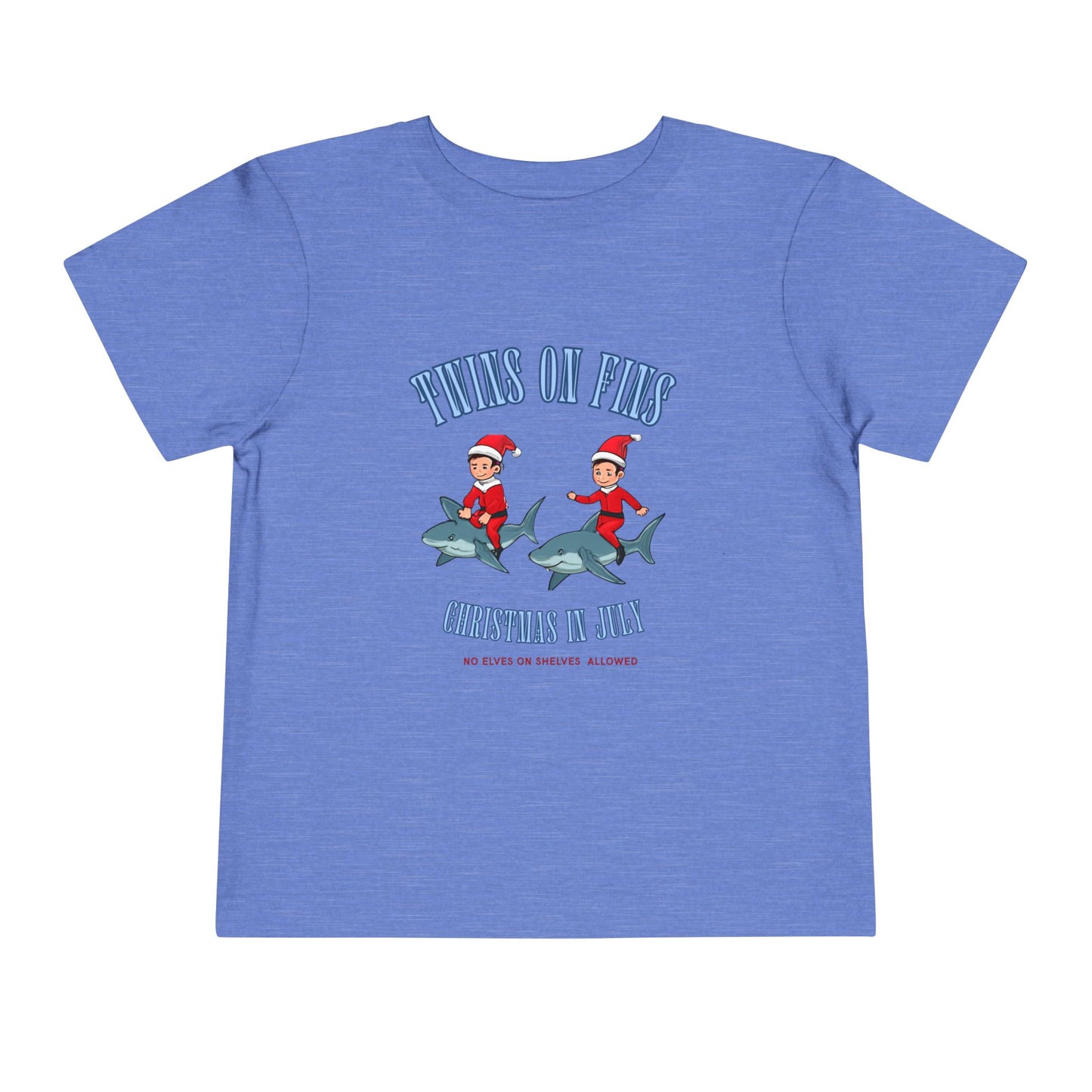Twins on Fins- Christmas in July- Elf on The Shelf - Shark Parody Shirt