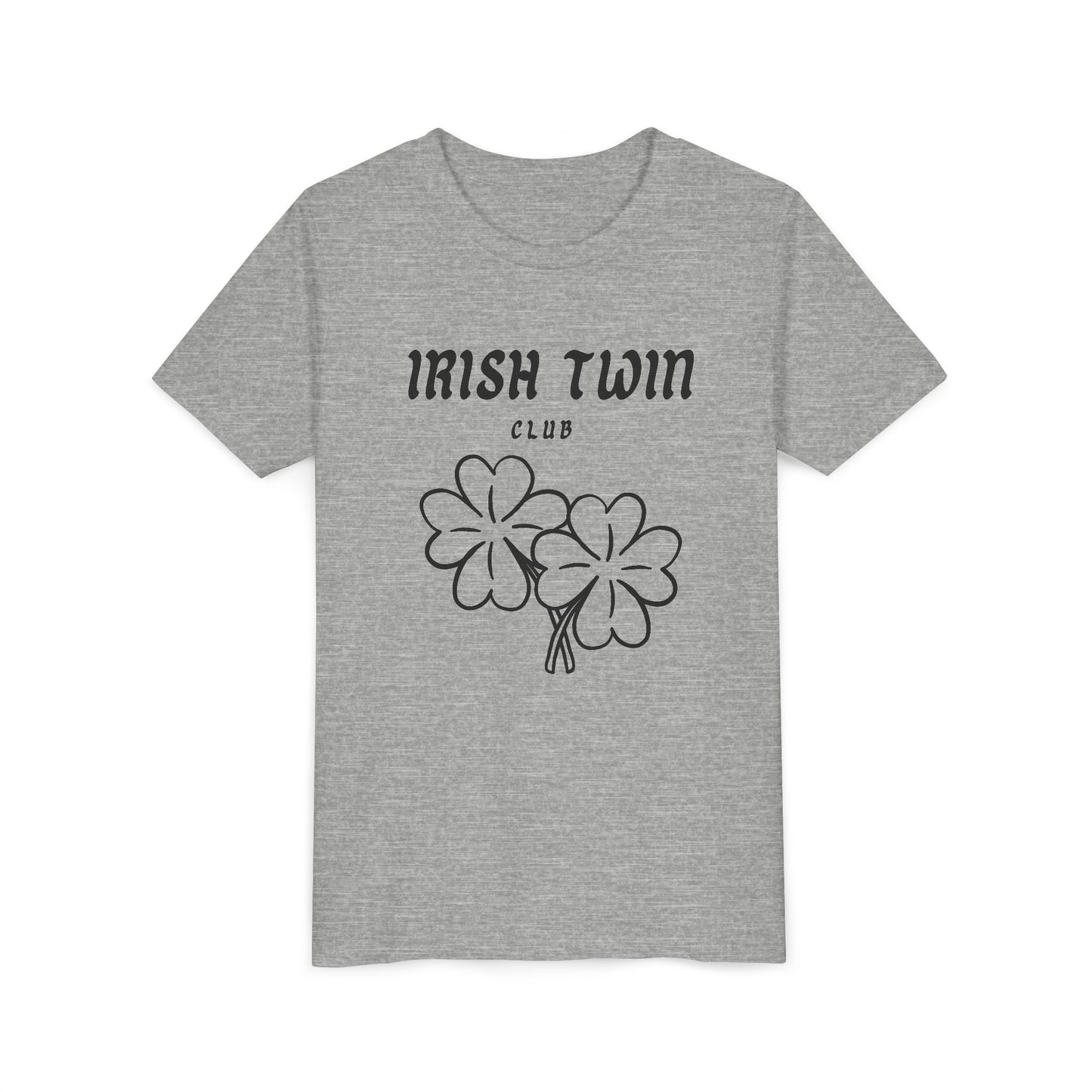Youth Tee - "Irish Twin Club" Shamrock Graphic for St. Patrick's Day