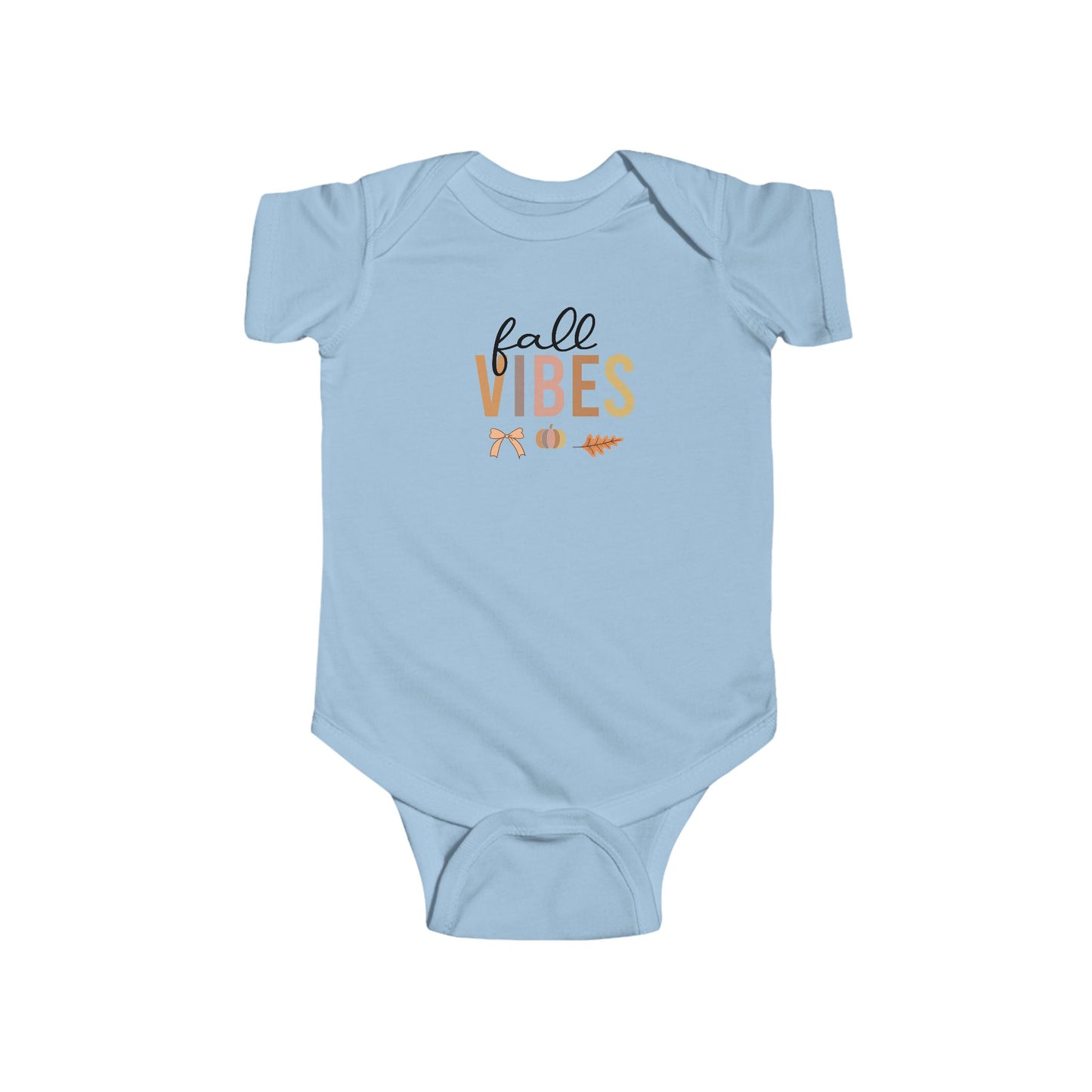 Fall Vibes Infant Bodysuit – Baby Autumn Outfit with Pumpkin & Leaf Design