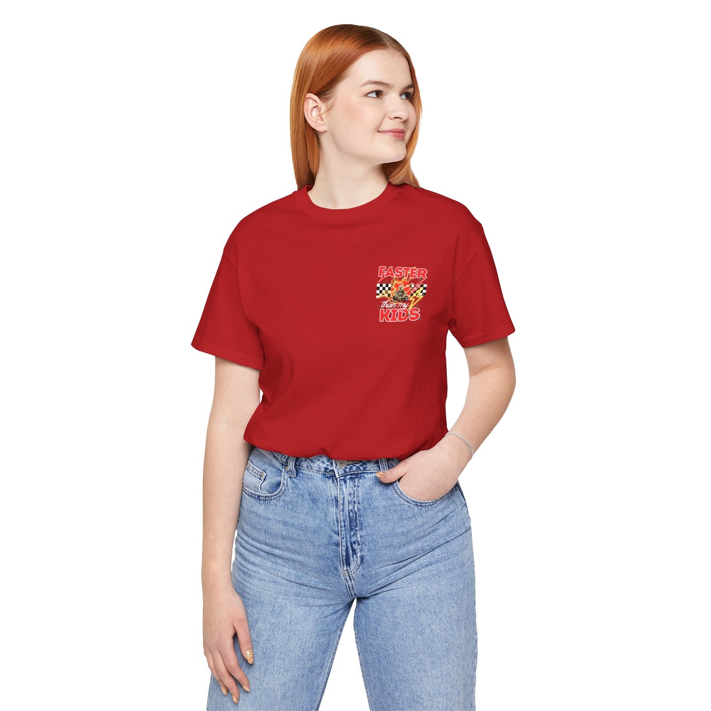 Faster Than My Kids Racing Tee — Motorcycle Retro Graphic Shirt