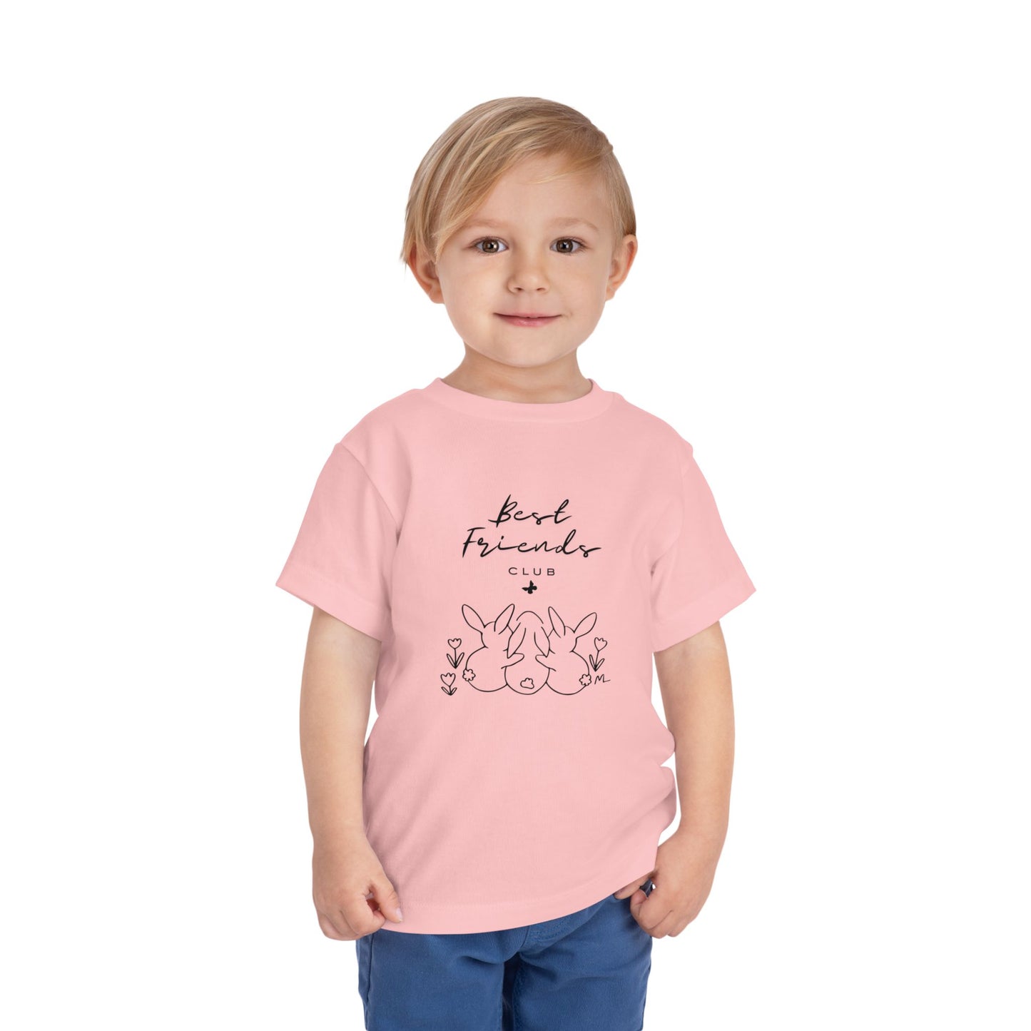 Toddler and Infant Tee — "Best Friends" Bunny Graphic Short Sleeve