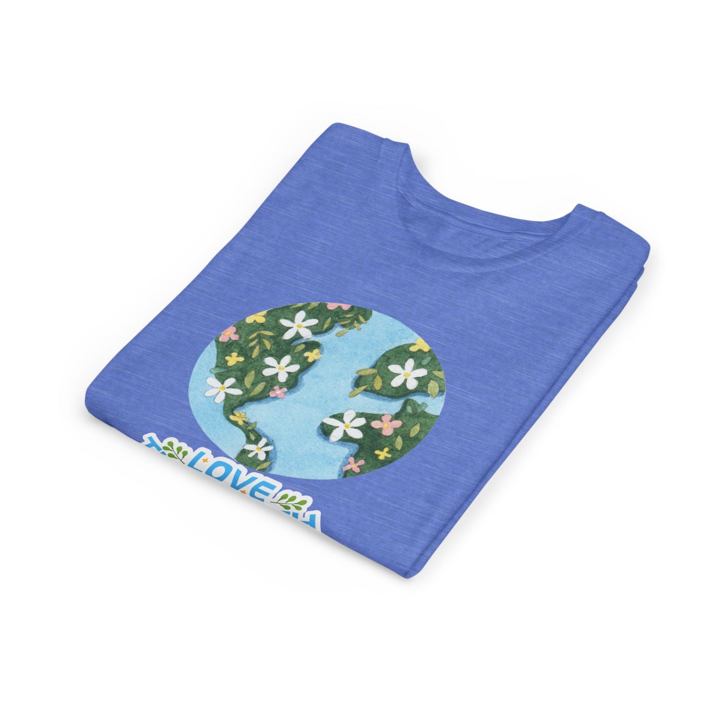 Youth Tee — Love the Earth- Floral Globe Eco Shirt
