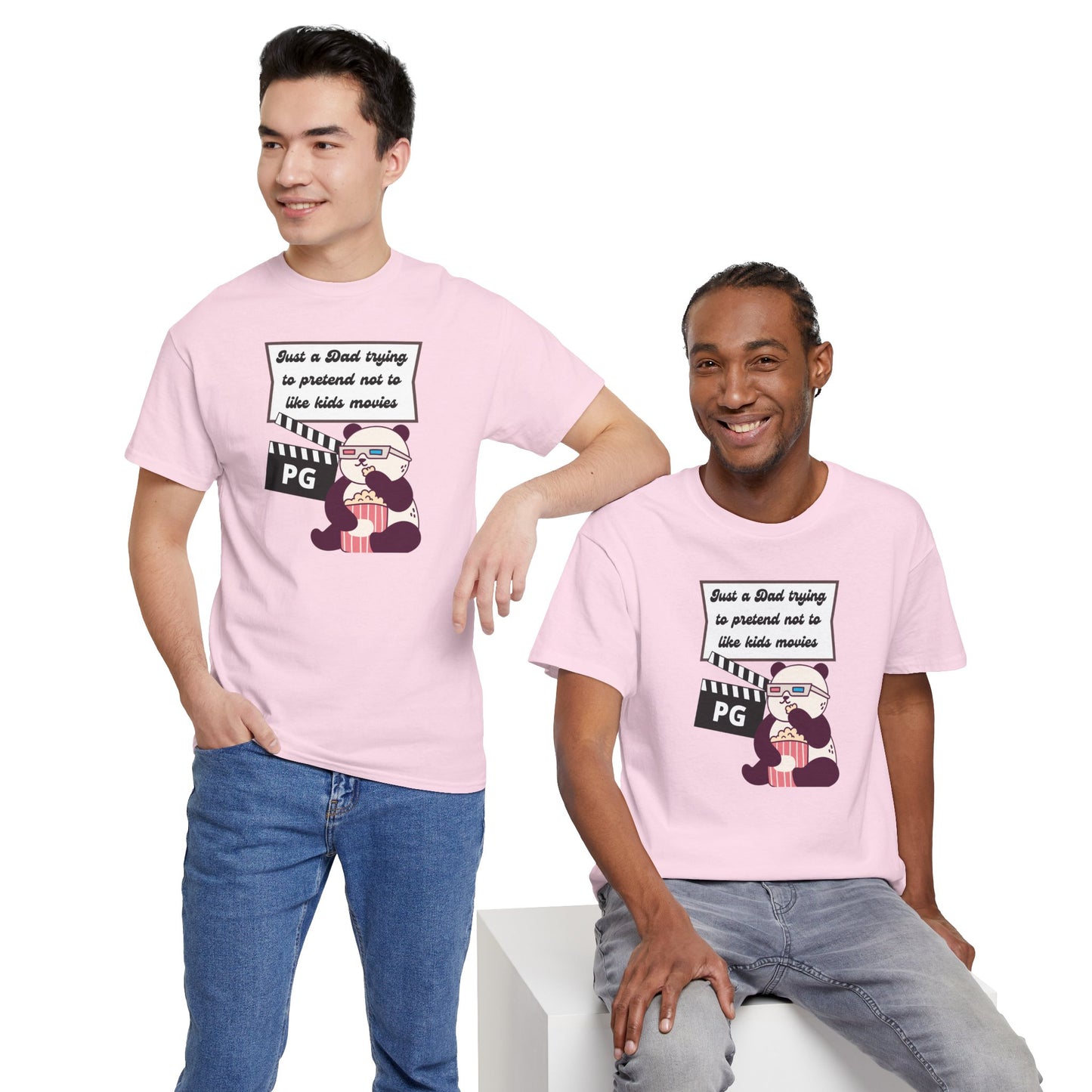 Funny Dad Tee - "Just a Dad Trying to Pretend Not to Like Kids Movies" Unisex Heavy Cotton Shirt