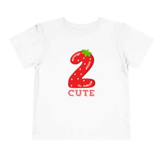 2 Cute Strawberry Toddler Tee – 2nd Birthday Shirt