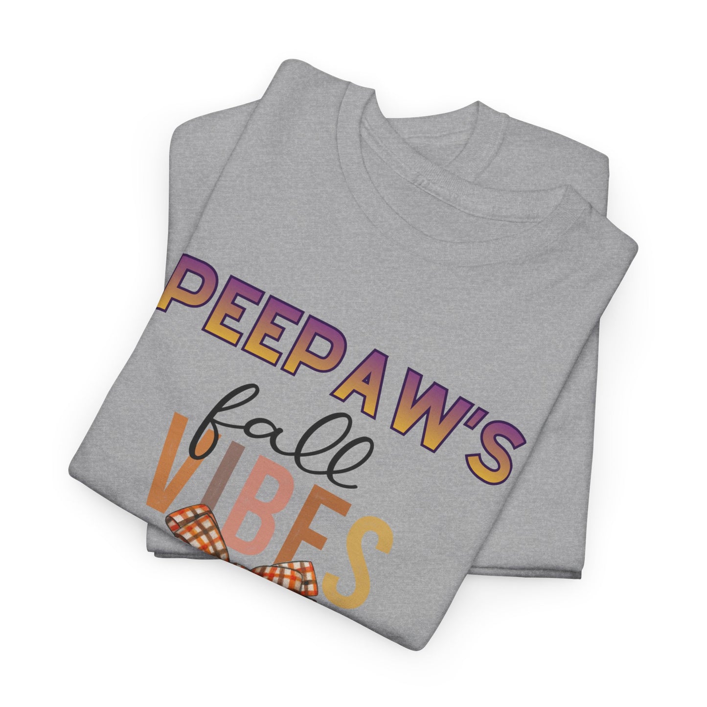 Pepaw's Fall Vibes T-Shirt — Grandpa Autumn Plaid Bow Tee