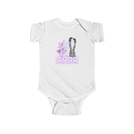 Baby Bodysuit - 'No Good Deed Goes Unpunished' Heart Balloon Witch Graphic