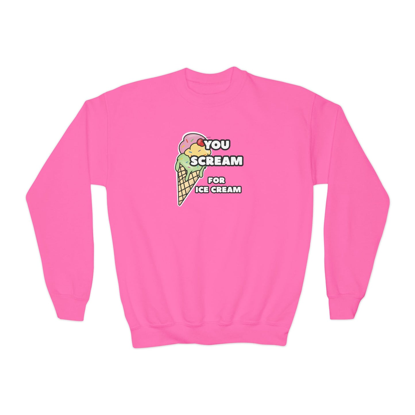 Mix and Match- 'You Scream for Ice Cream', Fun Sweaters for Kids, Ice Cream Apparel, Birthday Theme, Summer Wear, Cute Youth Crewneck