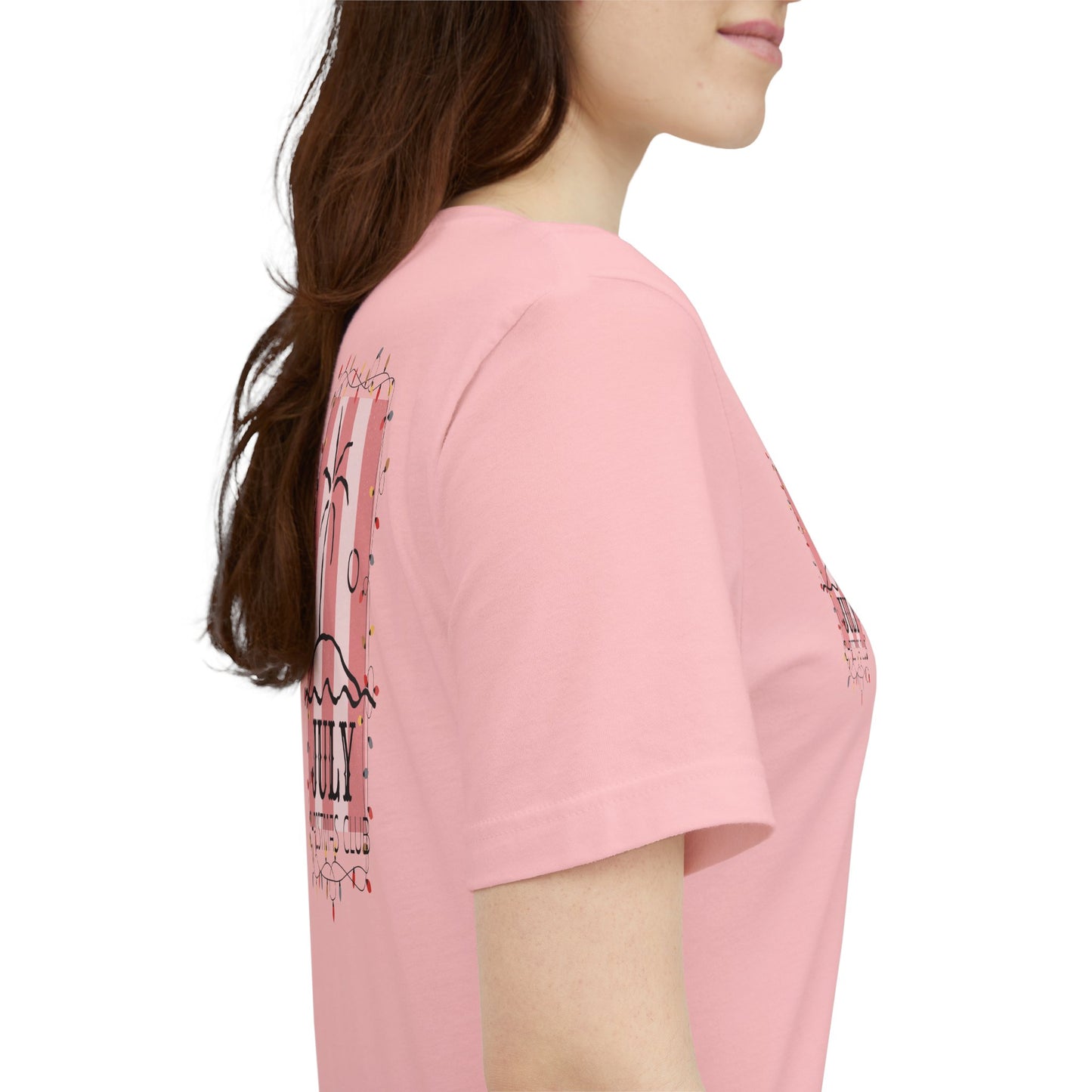 July Christmas Club — Tropical Palm & Holiday Lights Beach Shirt- FRONT AND BACK DESIGN