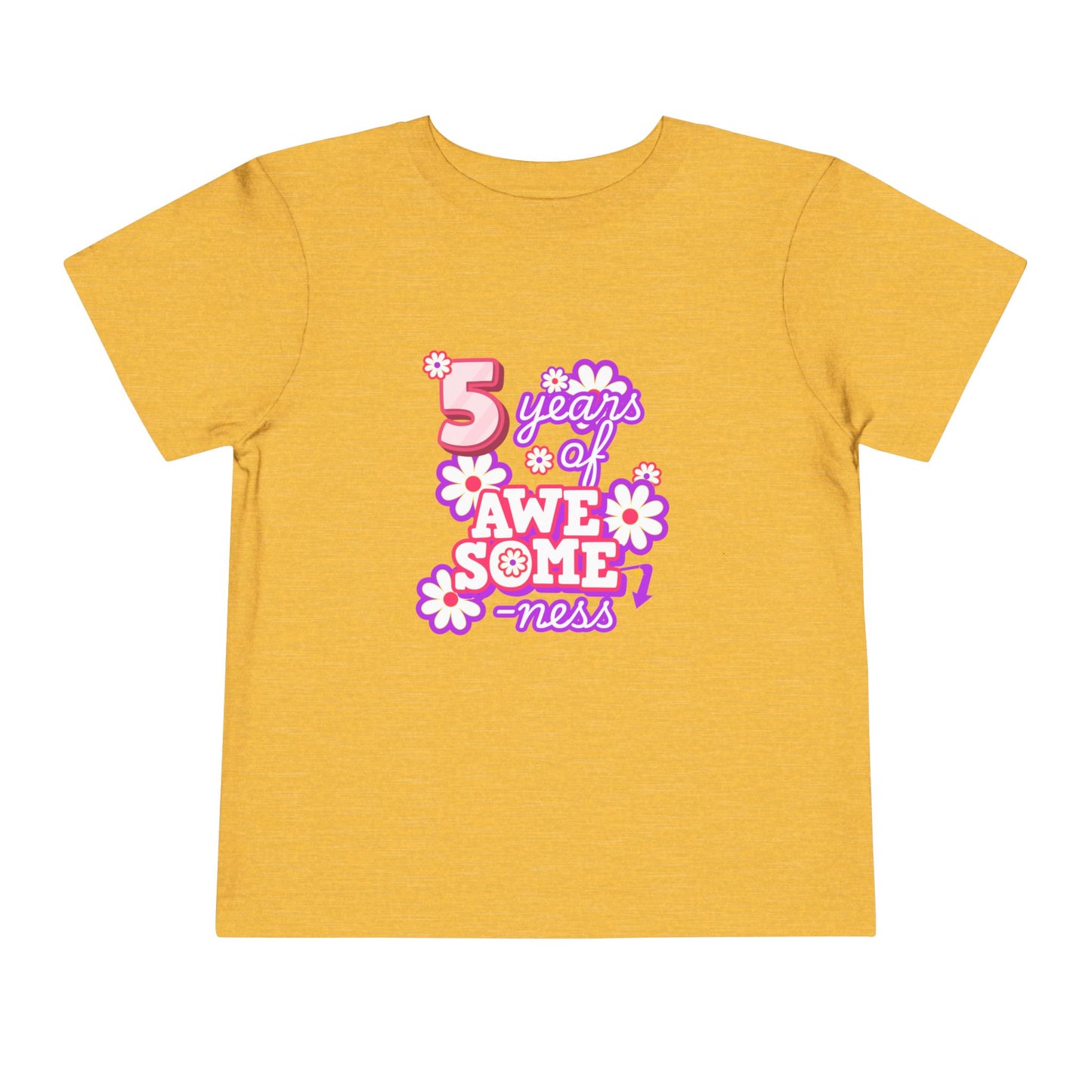 5th Birthday Tee — "5 Years of Awesomeness" Birthday Shirt (Girls)