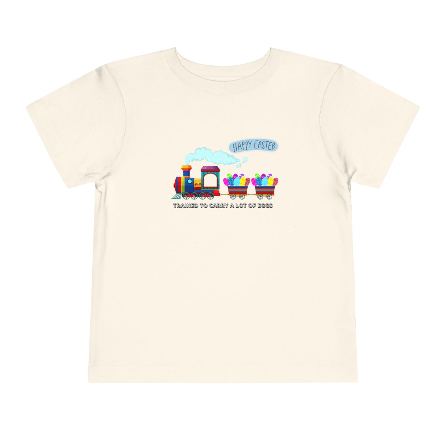 Toddler Easter Tee "Trained to carry lots of eggs" — Cute Train themed boy Shirt