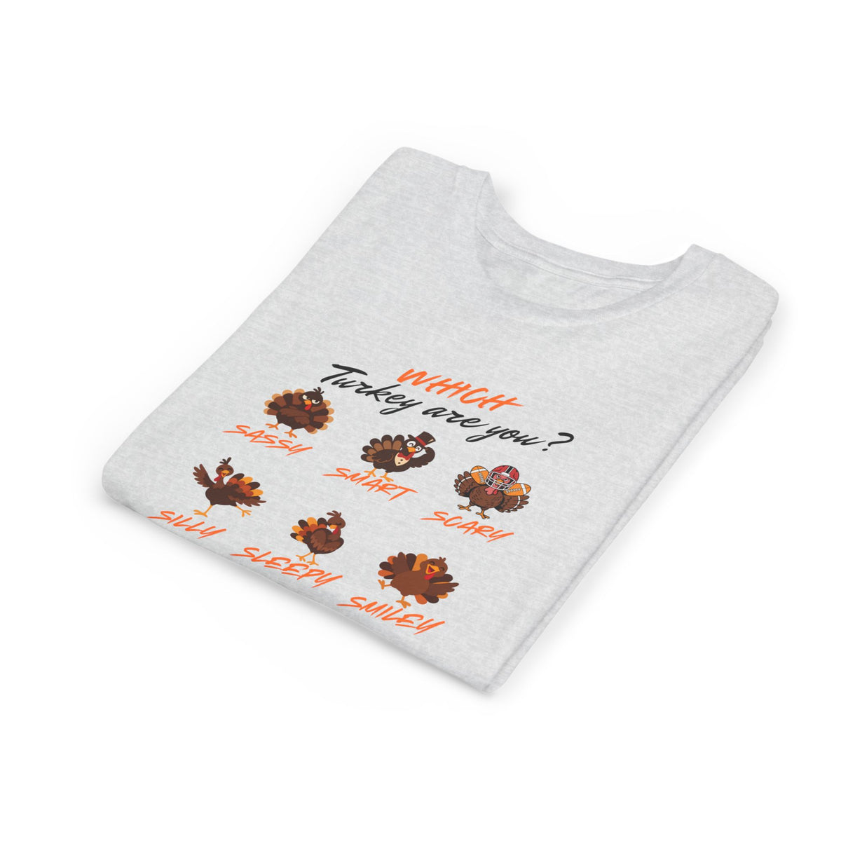 Which Turkey are you? Youth Thanksgiving Short Sleeve Shirt