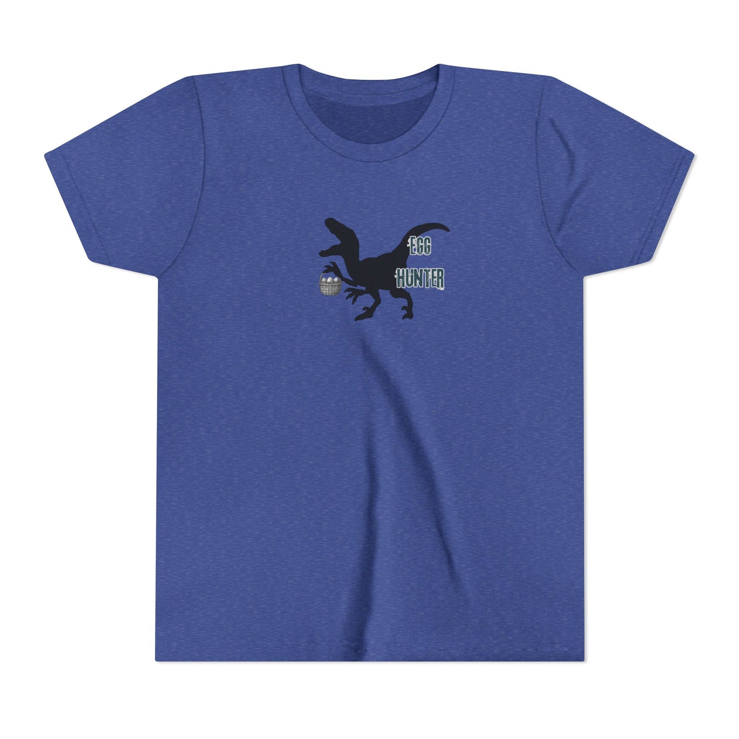 Kids T‑Shirt – 'Egg Hunter' Raptor Dinosaur Easter Tee
