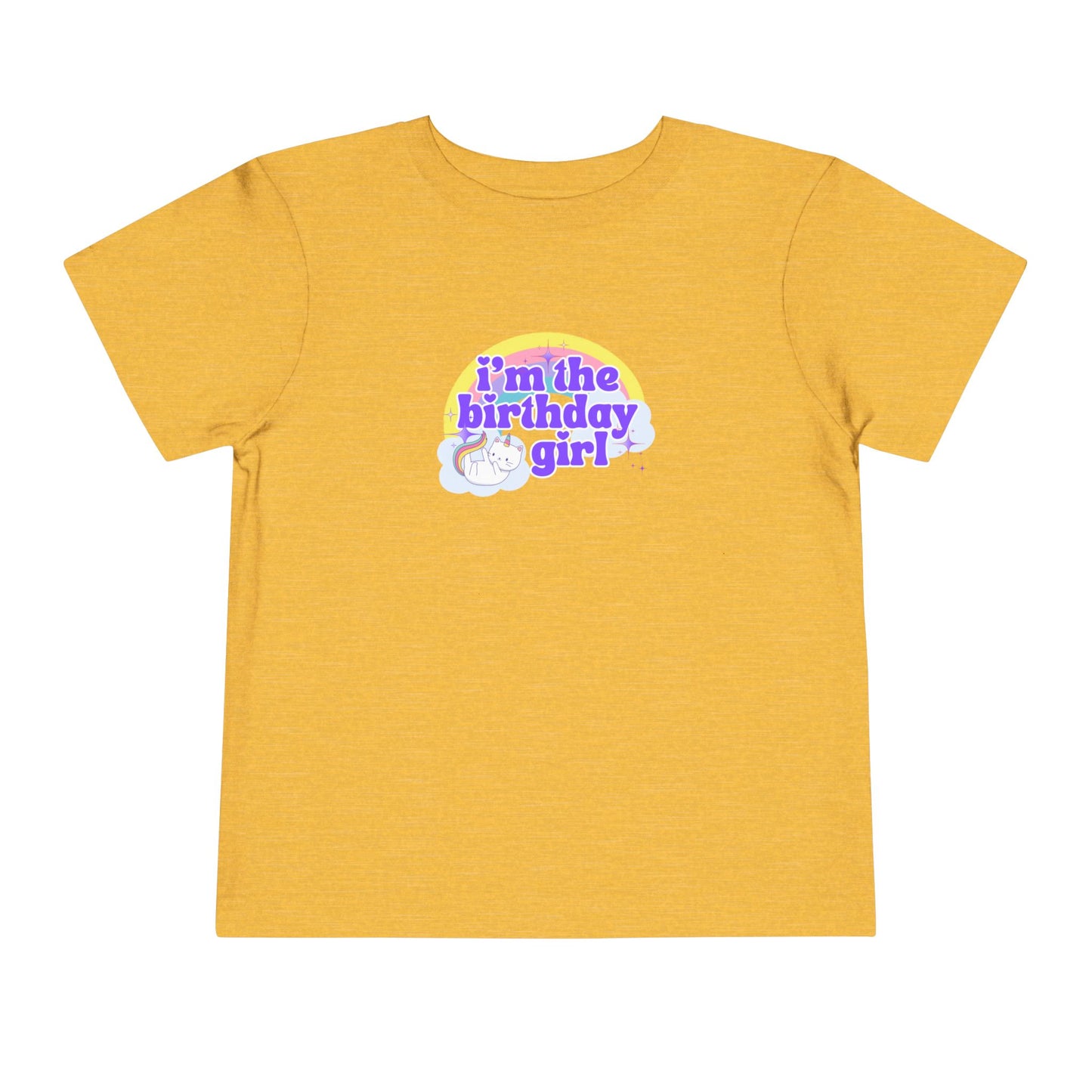 Birthday Girl Kids 2 to 5 years Tee — "I'm the Birthday Girl" Cat Unicorn Party Shirt