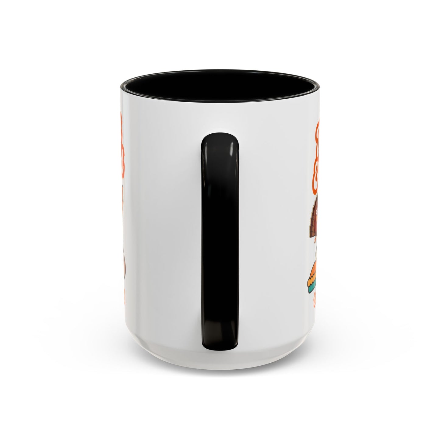 Thankful & Blessed Thanksgiving Coffee Mug — Cute Turkey, Pie & Football Accent Mug (11/15 oz)