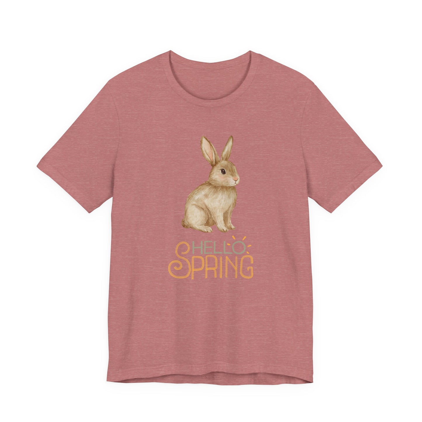 Hello Spring Bunny T-Shirt — Cute Watercolor Rabbit Spring Tee