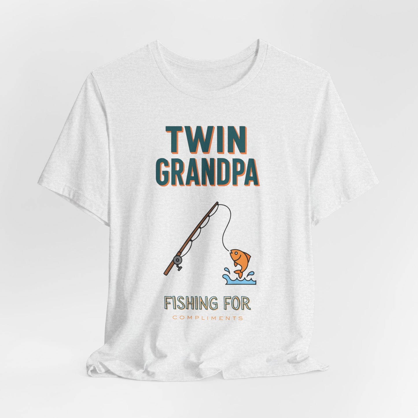 Twin Grandpa Fishing Tee — "Fishing For compliments" Grandfather Gift