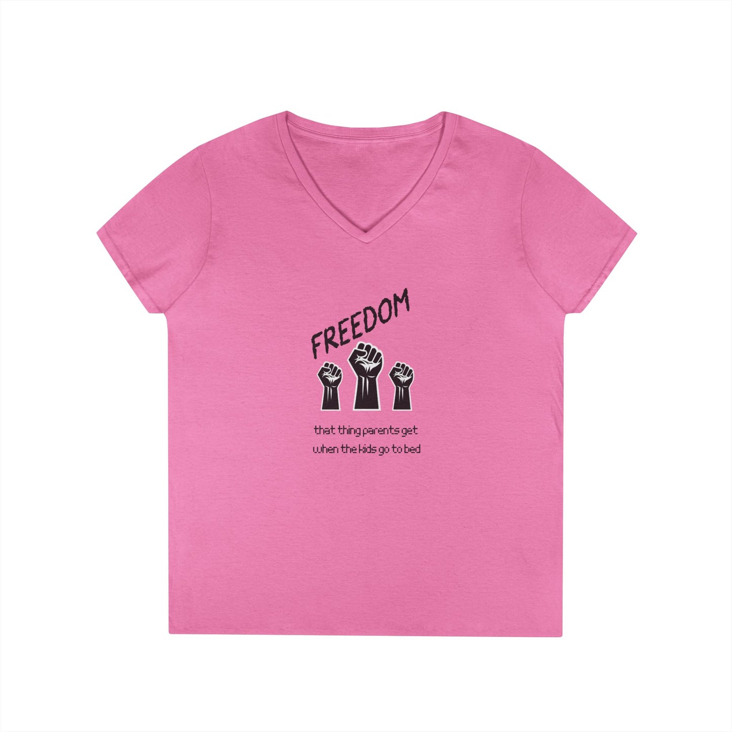 Freedom Fist V-Neck Tee — Women's Social Justice Protest Shirt