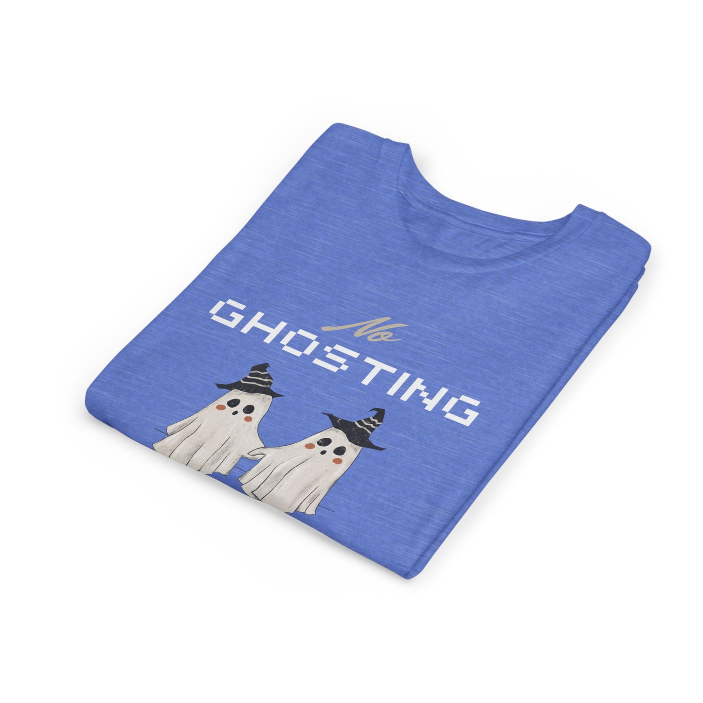 Youth Tee - "No Ghosting" Cute Ghost Kids Halloween T-Shirt