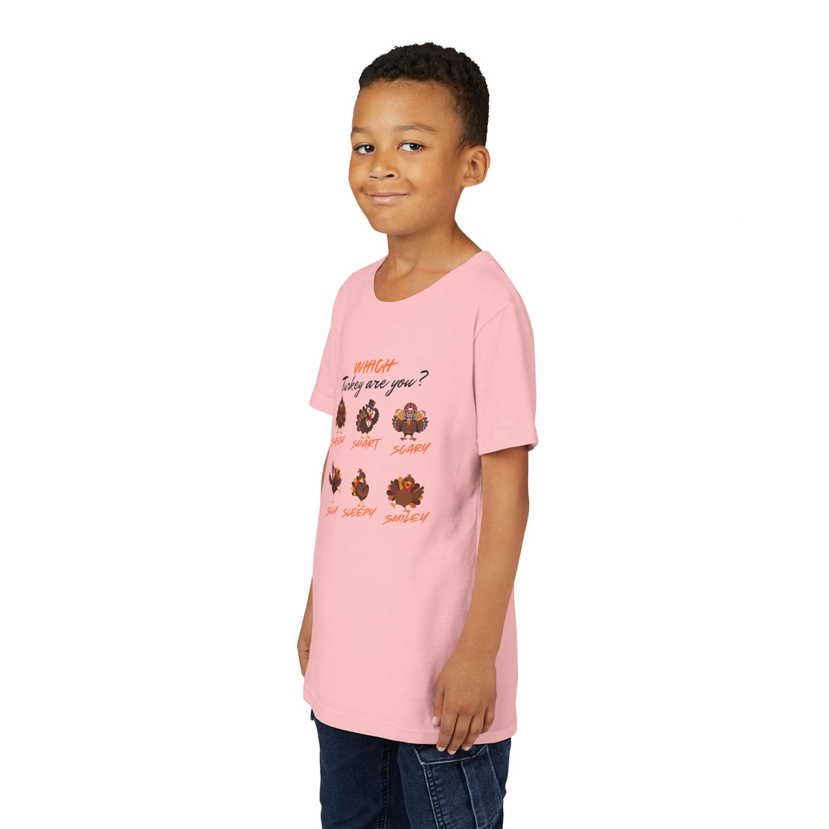 Which Turkey are you? Youth Thanksgiving Short Sleeve Shirt