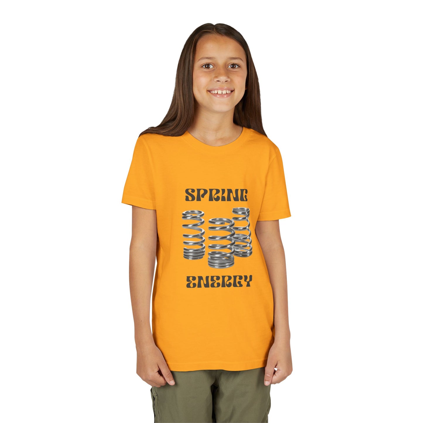 Spring Energy Unisex Youth T‑Shirt — Kids Graphic Tee with Coil Springs Design