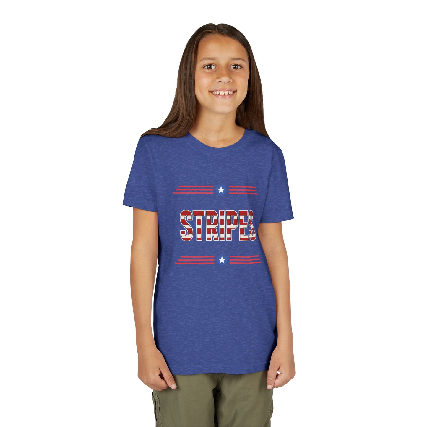 Youth Tee — "Stripes" Patriotic Kids T-Shirt (Red, White & Blue)