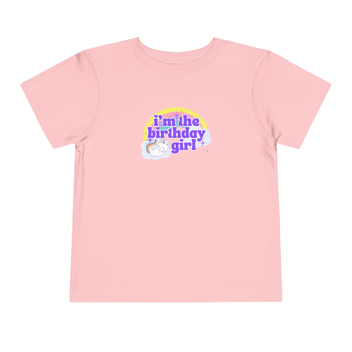 Birthday Girl Kids 2 to 5 years Tee — "I'm the Birthday Girl" Cat Unicorn Party Shirt