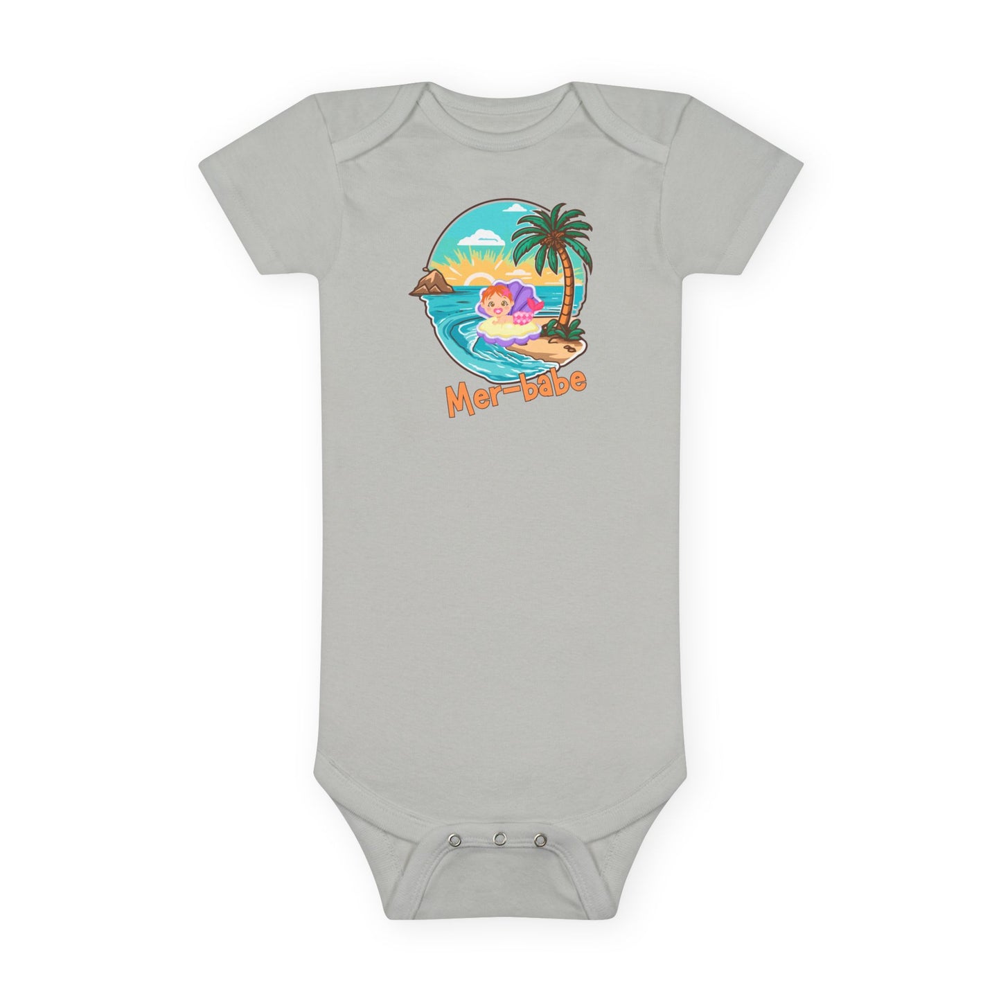 Mer-Bae, Cute Mermaid Design Baby Clothes, Beach Baby Apparel, Preemie to Toddler Outfit