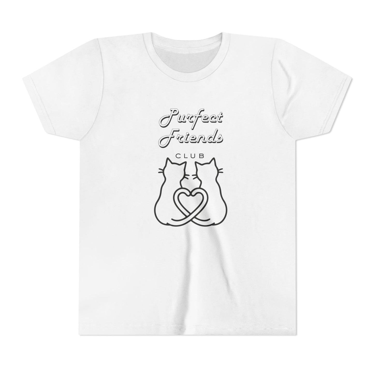 Youth Tee — "Purrfect Friends Club" Cat Graphic