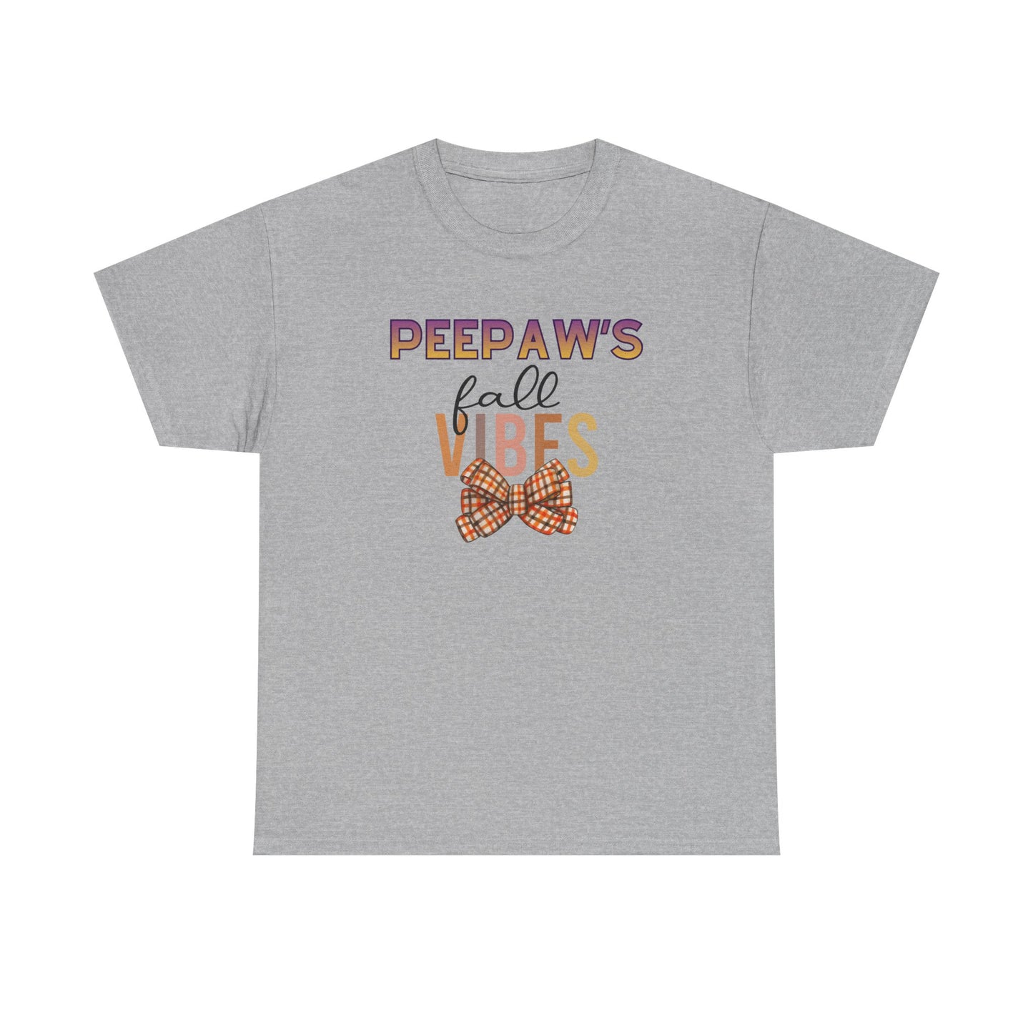 Pepaw's Fall Vibes T-Shirt — Grandpa Autumn Plaid Bow Tee