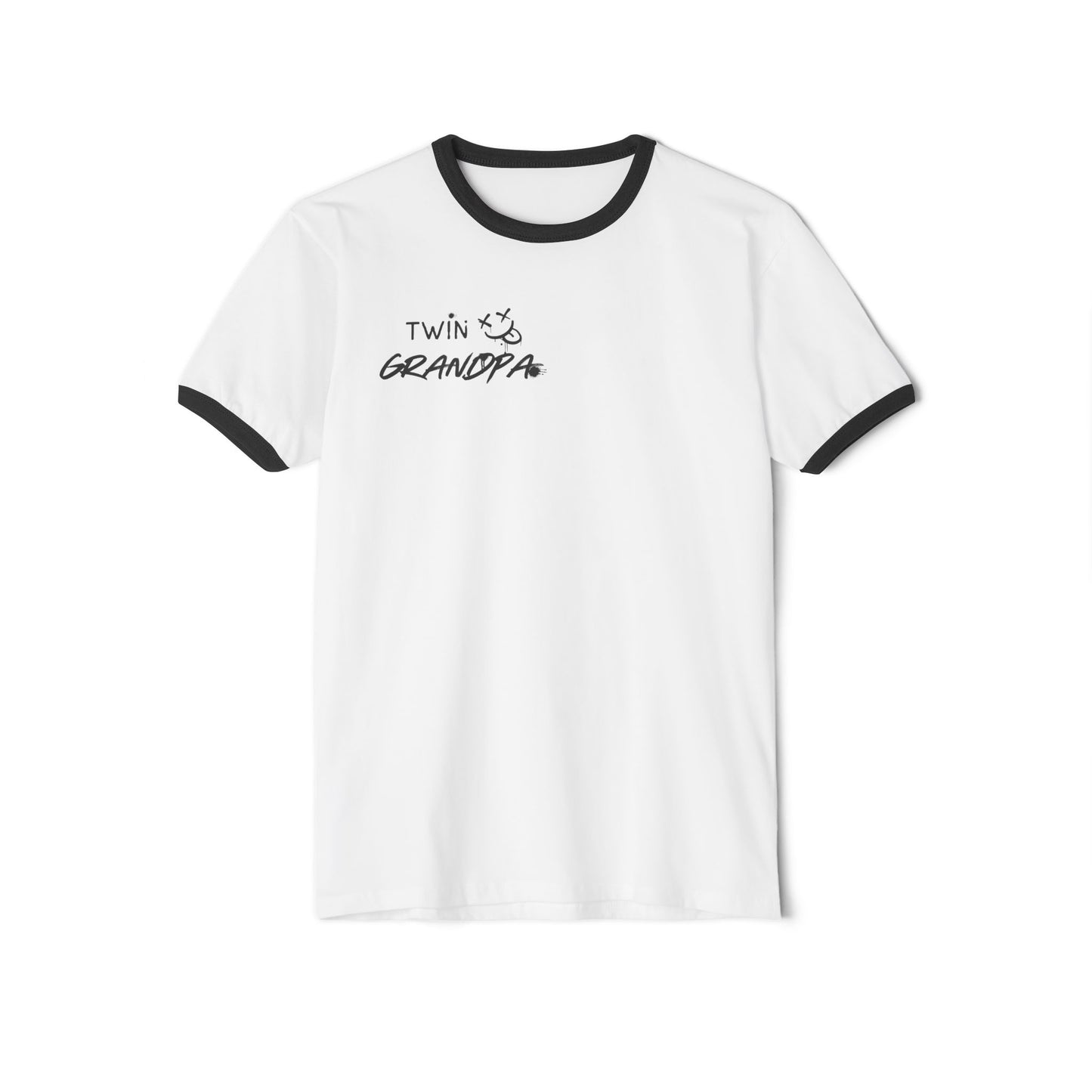 Twin Grandpa Ringer T‑Shirt — Cool Graffiti Grandpa Gift