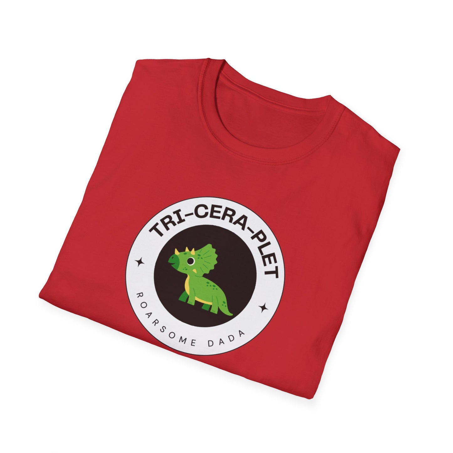 'Tri-Cera-Plet- Roarsome Dada"-Dinosaur Theme- Family Matching Set for Triplets and their Parents