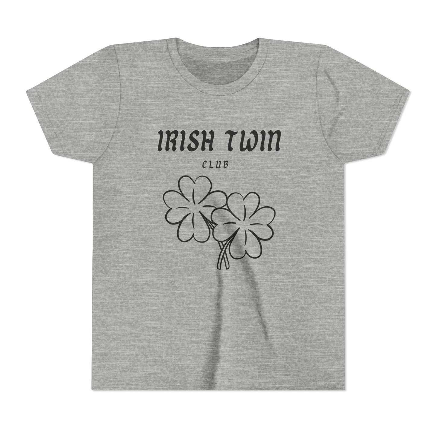 Youth Tee - "Irish Twin Club" Shamrock Graphic for St. Patrick's Day