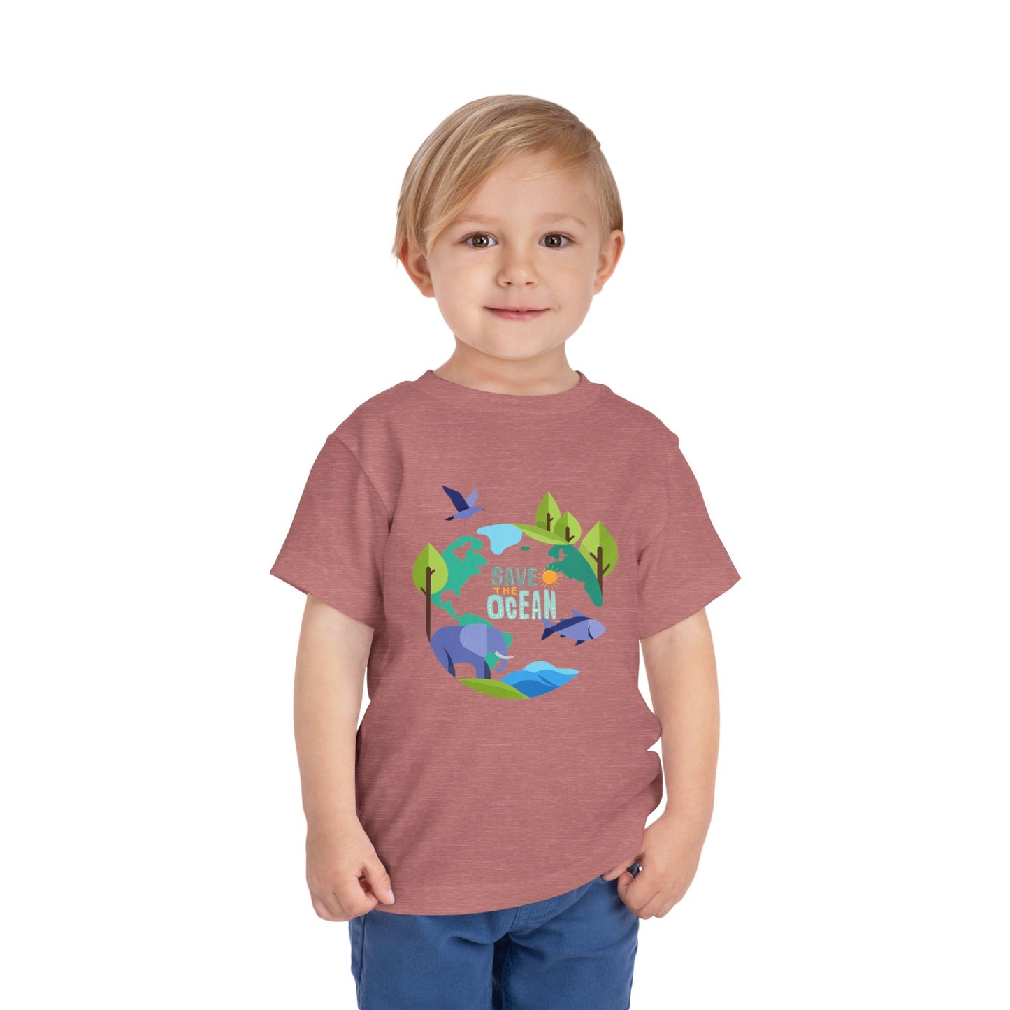 Toddler Tee - "Save the Ocean" Eco Wildlife Graphic