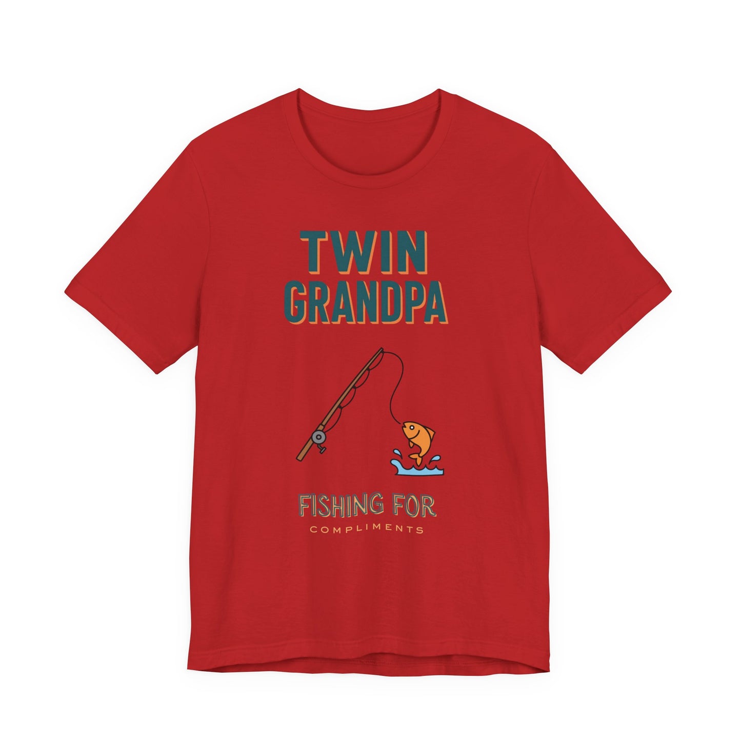 Twin Grandpa Fishing Tee — "Fishing For compliments" Grandfather Gift