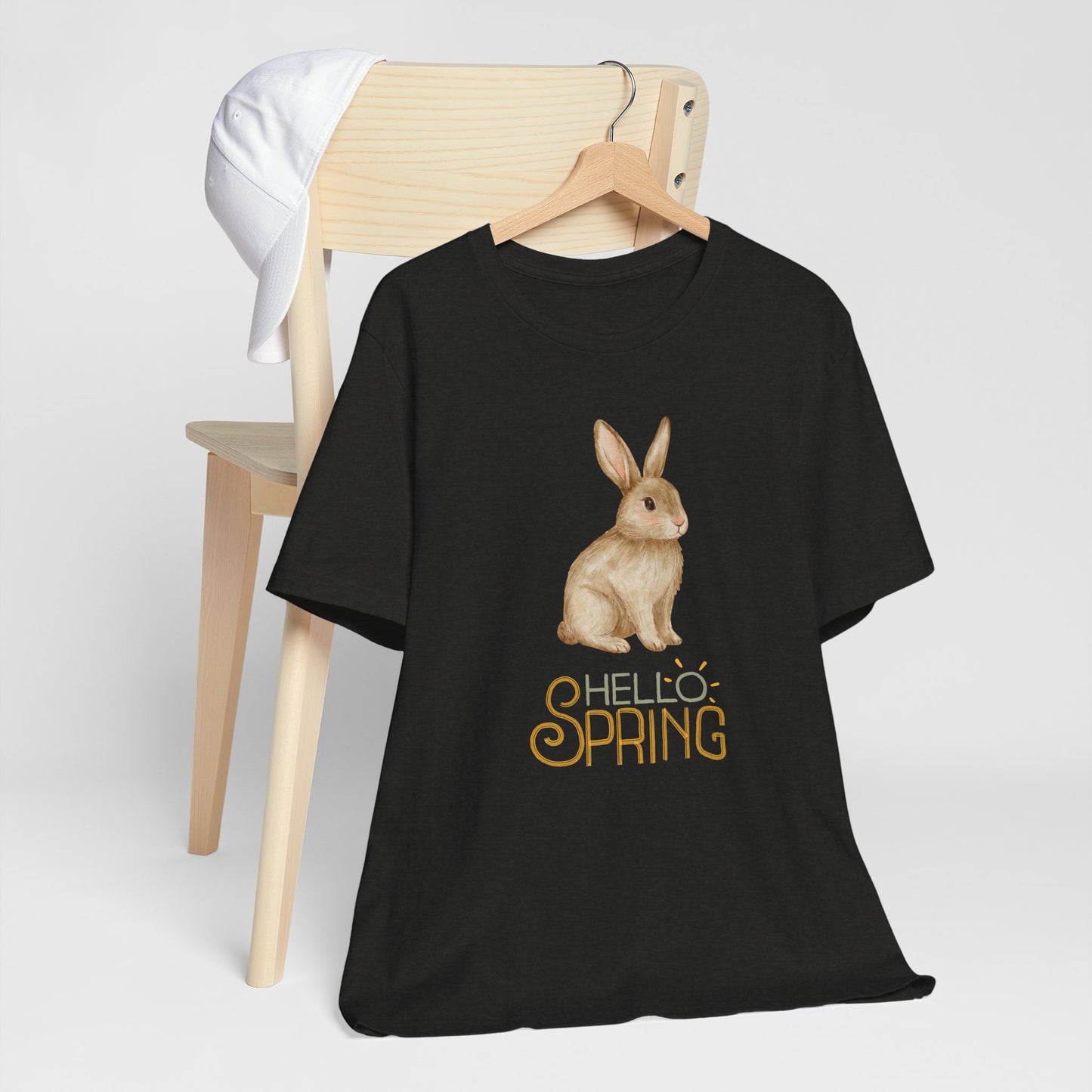 Hello Spring Bunny T-Shirt — Cute Watercolor Rabbit Spring Tee