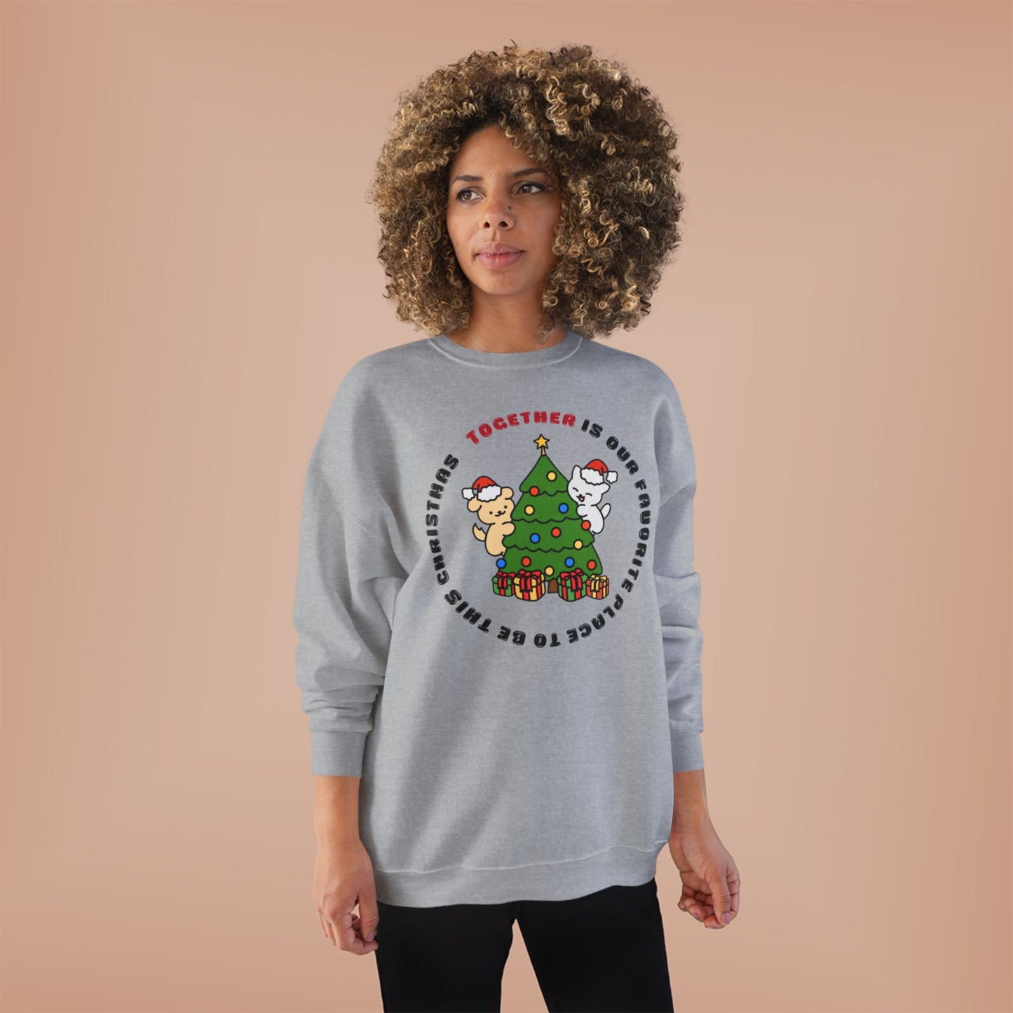 Matching Family Christmas Sweatshirt — "Together is Our Favorite Place to Be" Unisex Holiday Pullover
