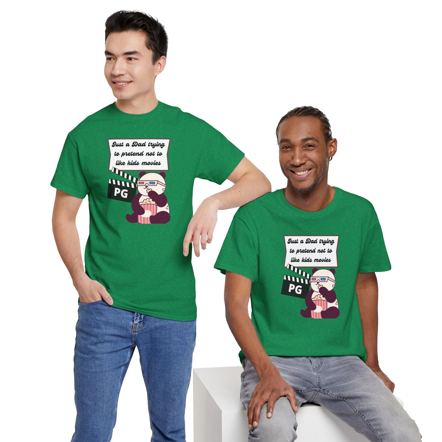 Funny Dad Tee - "Just a Dad Trying to Pretend Not to Like Kids Movies" Unisex Heavy Cotton Shirt