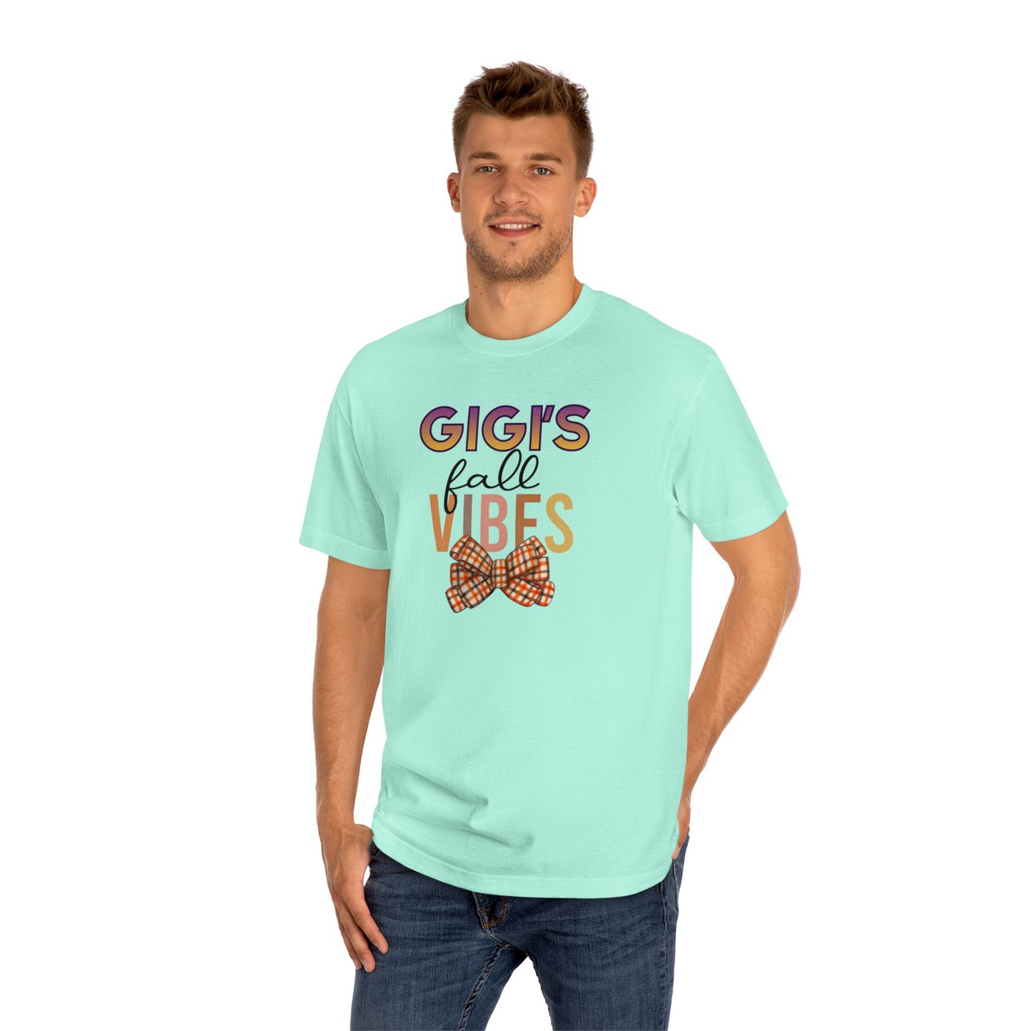 Gigi's Fall Vibes Tee — Plaid Bow Grandma Autumn Shirt