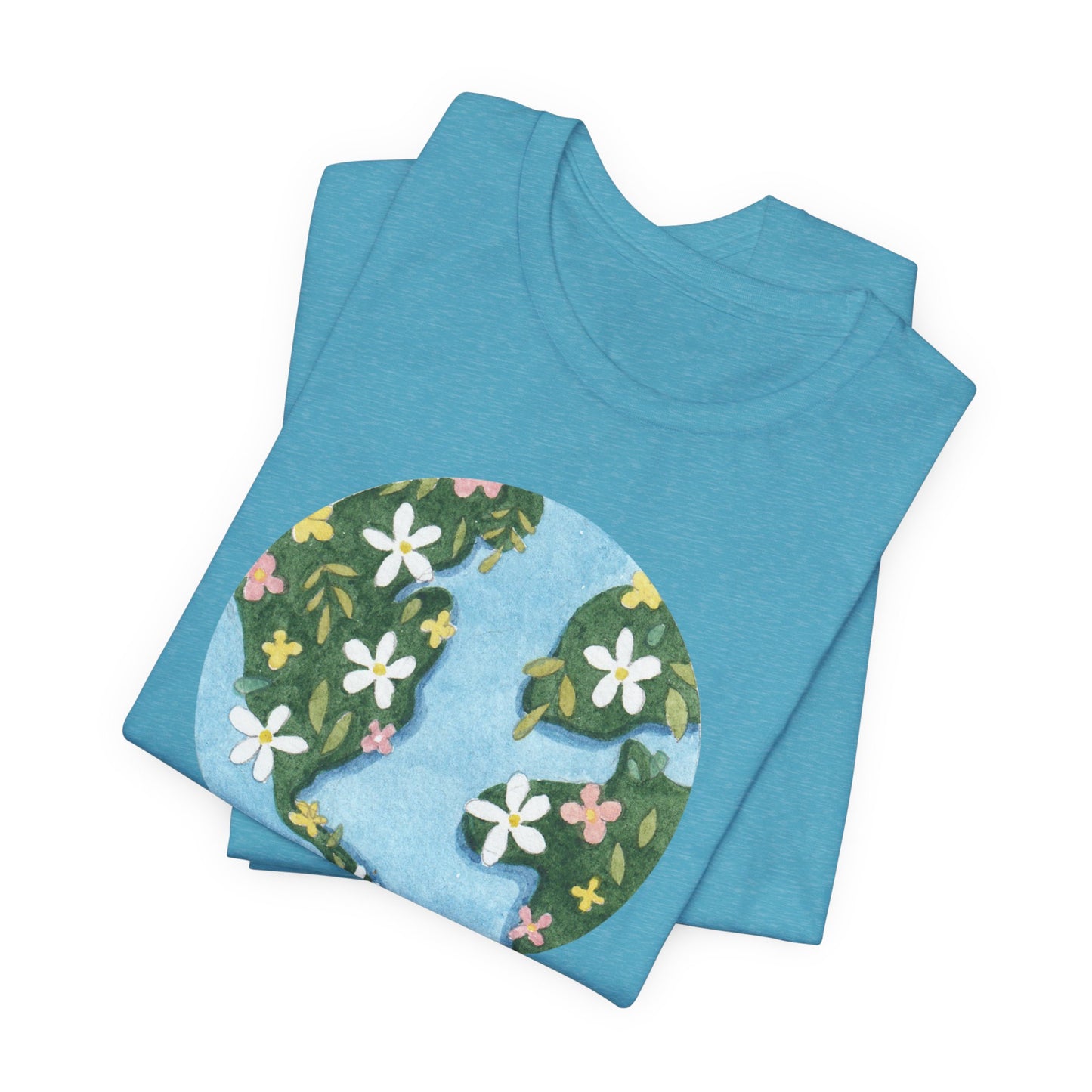 Love The Earth Floral Globe Tee — Eco-Friendly Earth Day T-Shirt