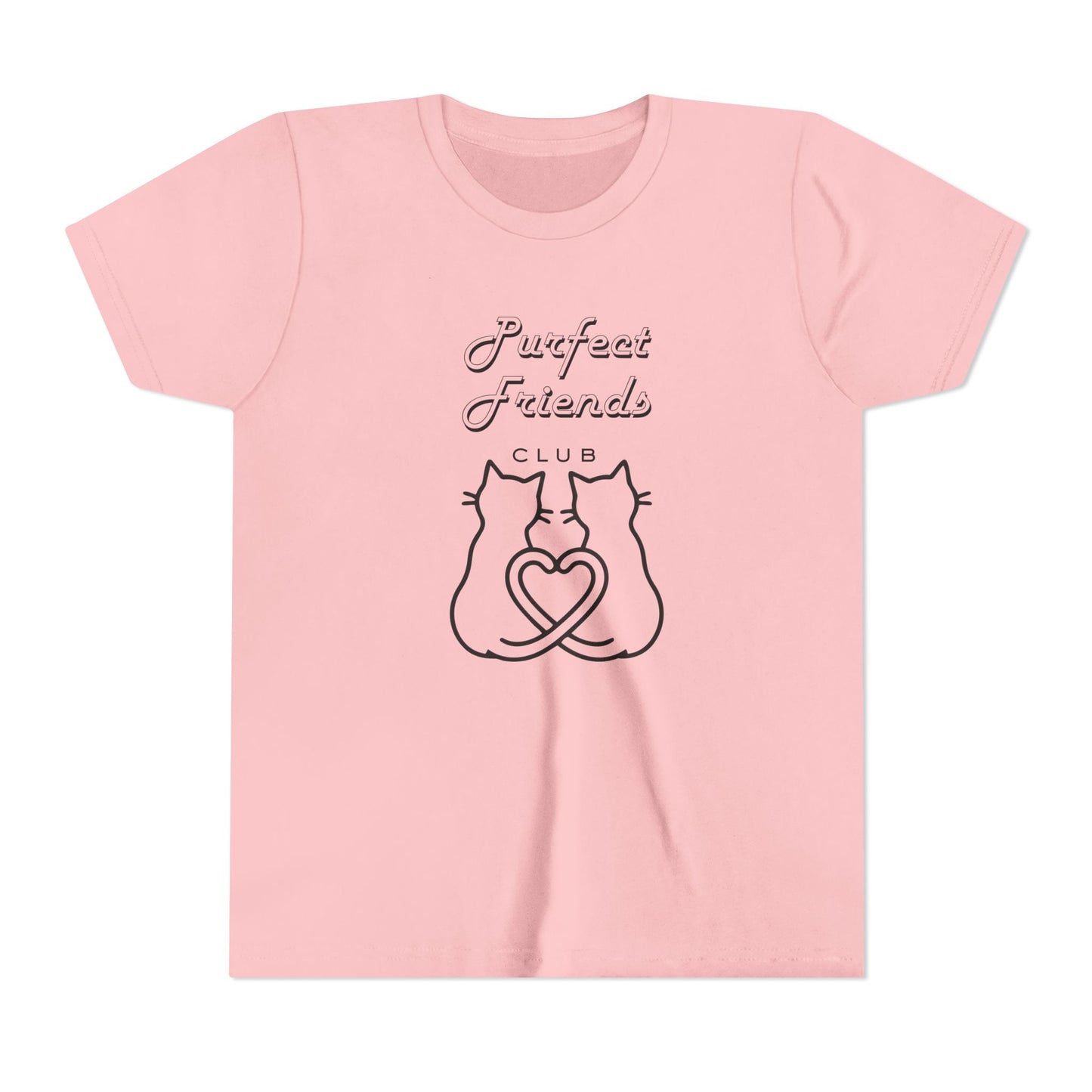 Youth Tee — "Purrfect Friends Club" Cat Graphic
