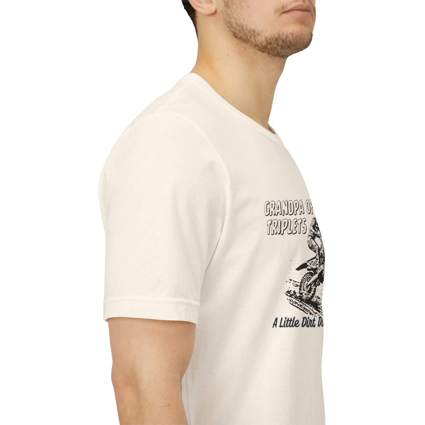 Grandpa of Triplets – “A Little Dirt Doesn’t Hurt” Motorbike T‑Shirt