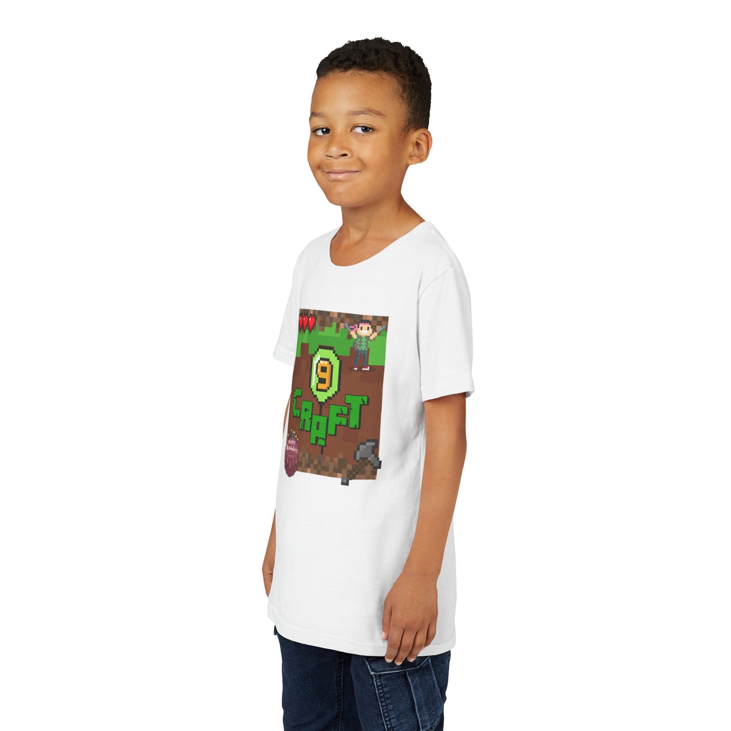 Minecraft-Style '9 Craft' Kids Tee — Birthday Gamer Shirt