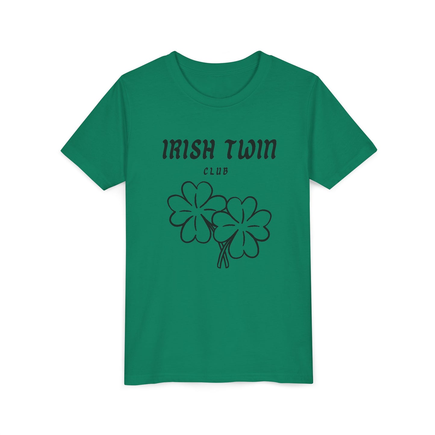 Youth Tee - "Irish Twin Club" Shamrock Graphic for St. Patrick's Day