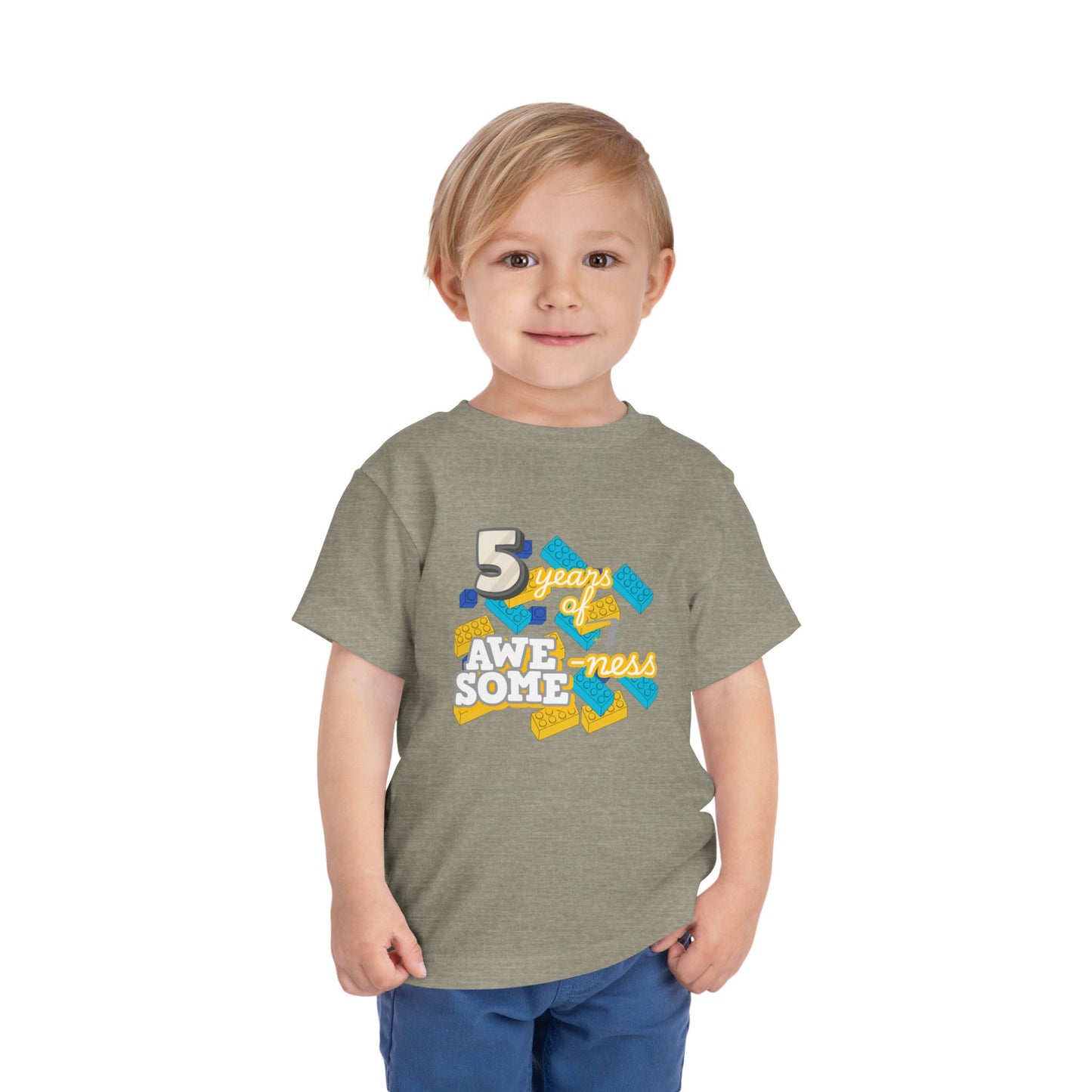 5 Years of Awesome-ness Lego Tee — Birthday Shirt for 5-Year-Olds